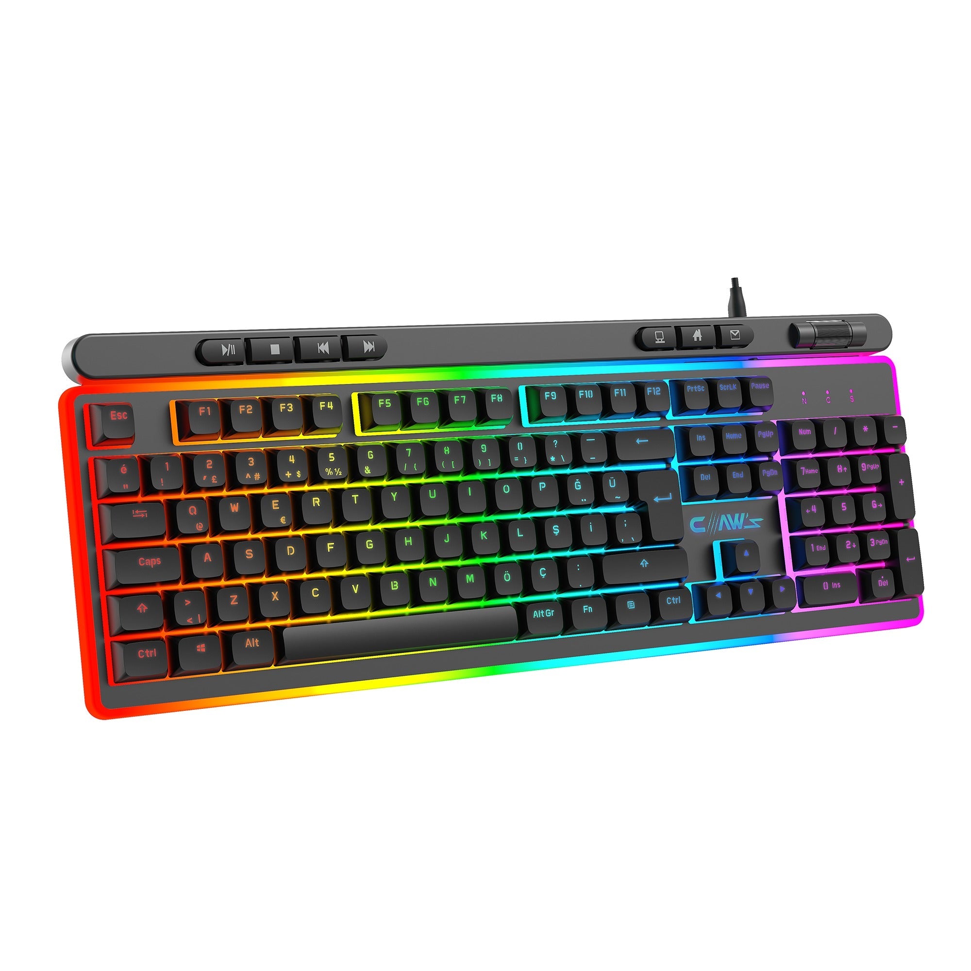 Claw's Nova K1 Membran Makrolu RGB Gaming Kablolu Klavye