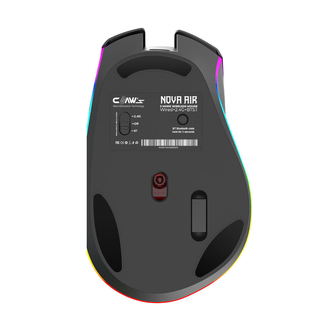 Claw's Nova Air V1 10000 Dpi Makrolu RGB Kablosuz Gaming Mouse