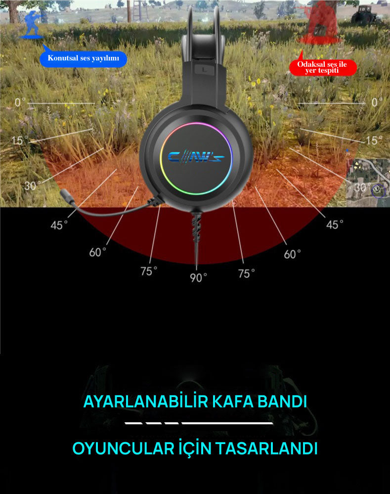 Claw's Sonic V1 RGB 7.1 Ses & Mikrofonlu Kablolu Gaming Kulaklık