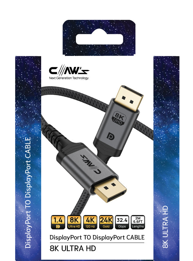 Claw's 8K DP v1.4 Premium DisplayPort Kablo