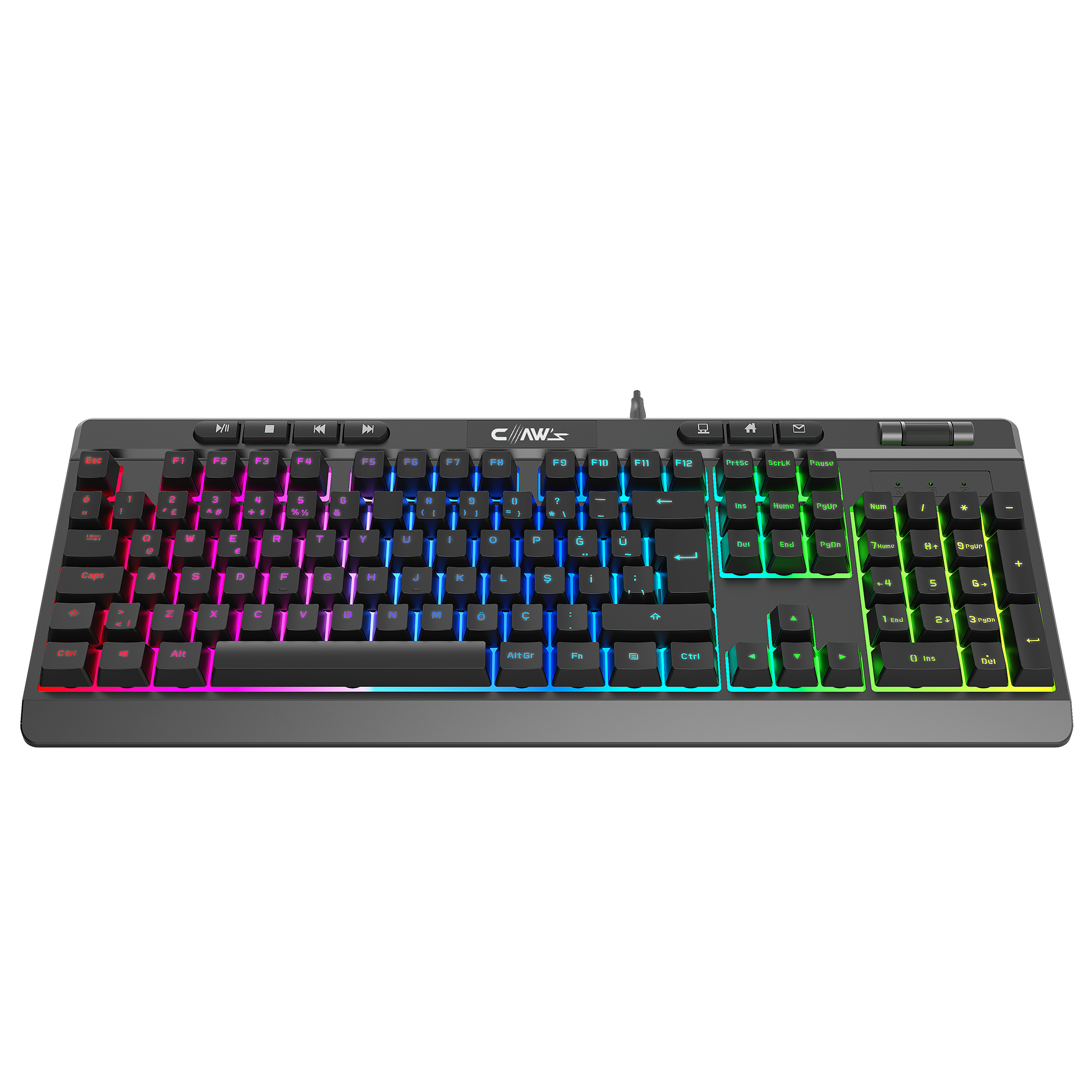 Claw's Crossfire K1 Membran Makrolu RGB Gaming Kablolu Klavye