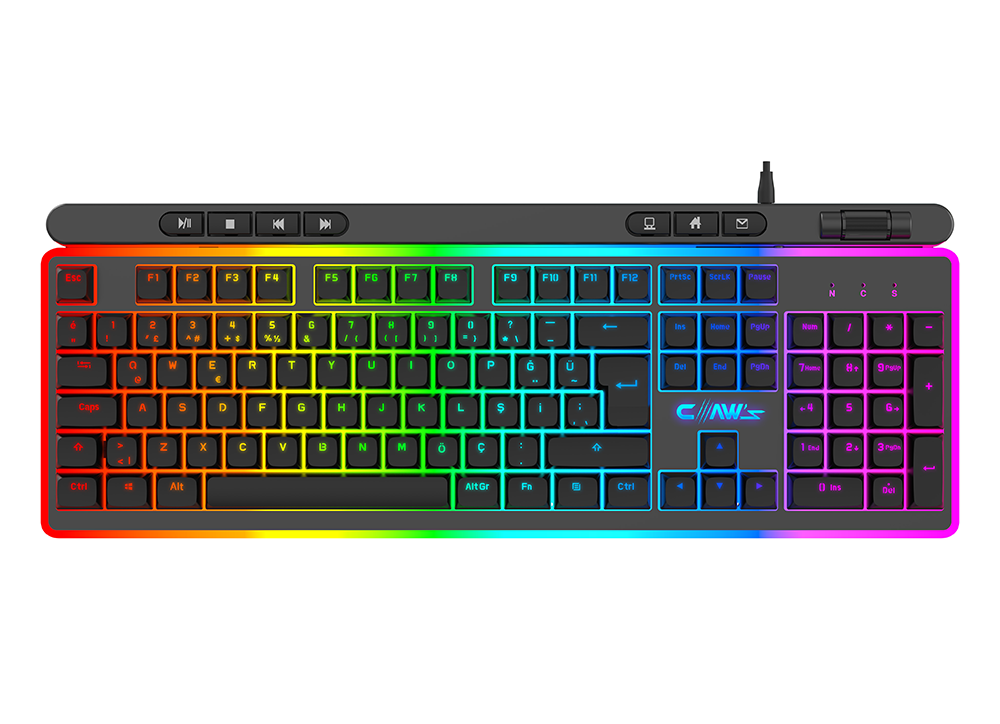 Claw's Nova K1 Membran Makrolu RGB Gaming Kablolu Klavye